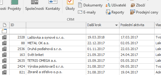 Nová pole „Další krok“ & „Poslední aktivita“