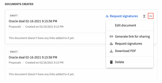 Documents created